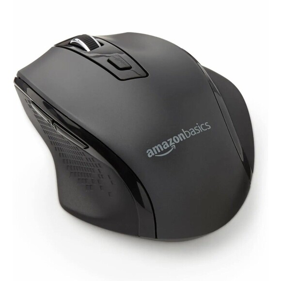 Amazon Basics Ergonomic 2.4 Ghz Wireless Optical PC Mouse, DPI Adjustable, Black - Picture 1 of 6